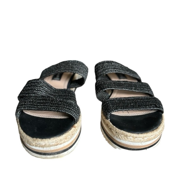 Steven Steve Madden Black Woven Strappy Sandals Size 8 LINZ by Steve Madden - Picture 5 of 12